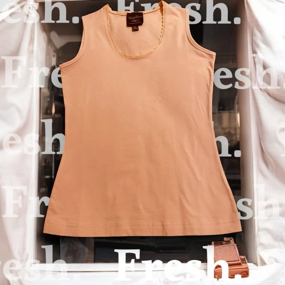 Kathleen Kirkwood Apricot Undercover Agent Sleeveless Tank Top     size XS NWOT - Picture 10 of 11